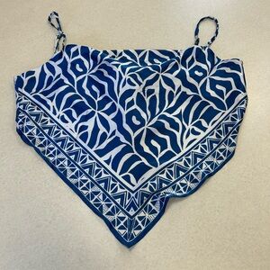 Japna Blue and White summer scarf top. Cute with white bottoms or jeans.